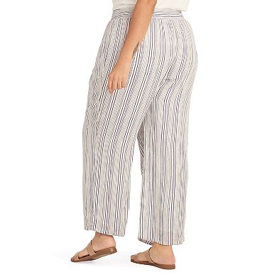 Plus Size AB Studio Elastic Waist With Faux Tie Pull On Pants