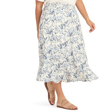 Plus Size AB Studio Pull On Elastic Waist Skirt