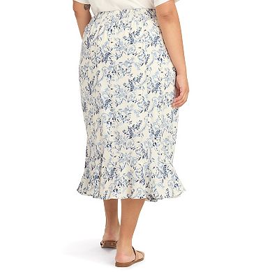 Plus Size AB Studio Pull On Elastic Waist Skirt
