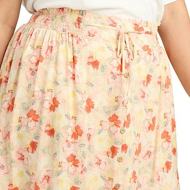 Plus Size AB Studio Pull-On Split-Front Skirt