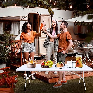 8ft High Load Bearing Foldable Plastic Table For Camping And Parties