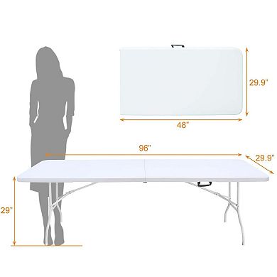 8ft High Load Bearing Foldable Plastic Table For Camping And Parties