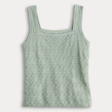 Petite LC Lauren Conrad Square Neck Sweater Tank Top