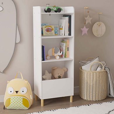 4-tier Kids Bookcase Children's Bookshelf Toy Cabinet Organizer For Children's Room