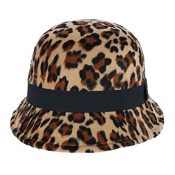 Epoch Hats Company Women's Leopard Print Cloche Hat with Grosgrain band