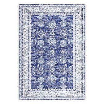 Garvee Traditional Rectangle Area Rug Washable Vintage Medallion Floral Carpet