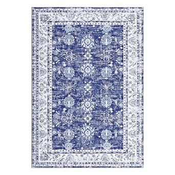 Garvee Traditional Rectangle Area Rug Washable Vintage Medallion Floral Carpet