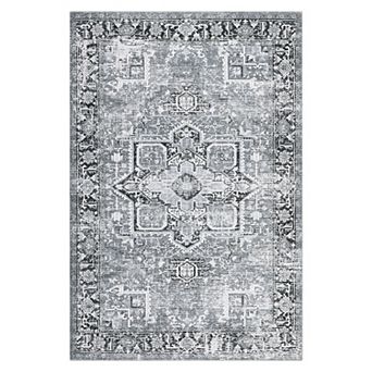 Glowsol Vintage Boho Living Room Carpet Oriental Medallion Farmhouse Rug