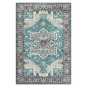 Glowsol Vintage Boho Living Room Carpet Oriental Medallion Farmhouse Rug