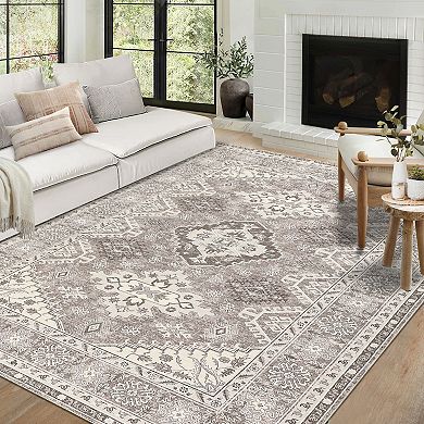 Garvee Vintage Boho Area Rug Soft Washable Floor Carpet for Bedroom Living Room