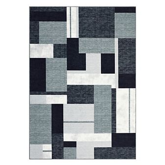 Garvee Indoor Soft Fluffy Area Rug Modern Geometric Patchwork Rug