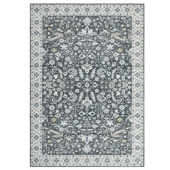 Garvee Washable Boho Floral Rug Traditional Soft Low Pile Throw Carpet for Home Decor