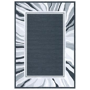 Garvee Modern Bordered Area Rug Anti-Slip Backing Indoor Carpet