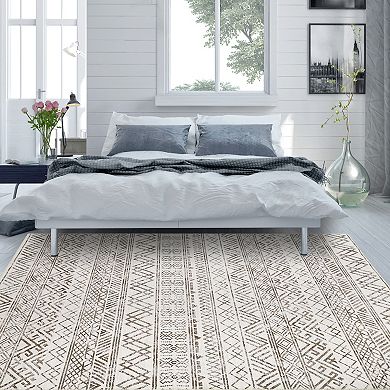 Garvee Machine Washable Boho Rug Non Skid Rubber Backing Mat for Bedroom
