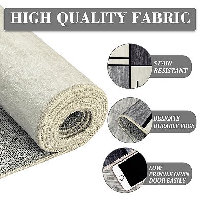 Garvee Geometric Contemporary Rug Washable Soft Throw Carpet for Home Decor
