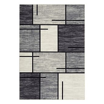 Garvee Geometric Contemporary Rug Washable Soft Throw Carpet for Home Decor