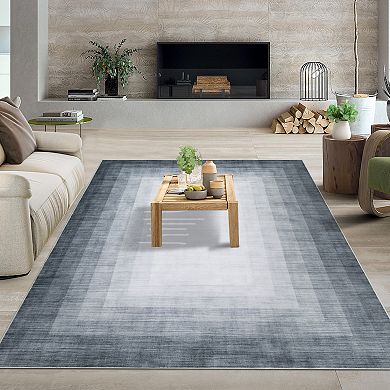 Garvee Bordered Design Non-Slip Traditional Area Rug Washable Soft Throw Carpet for Home Decor