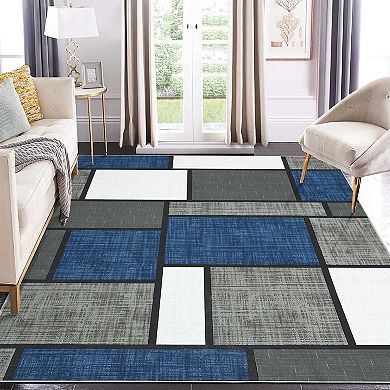 Garvee Geometric Rug Contemporary Carpet for Bedroom