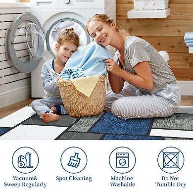 Garvee Geometric Rug Contemporary Carpet for Bedroom