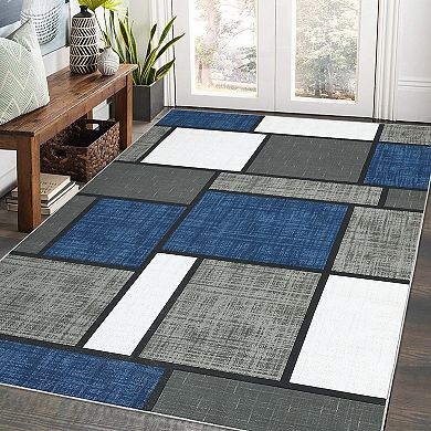 Garvee Geometric Rug Contemporary Carpet for Bedroom