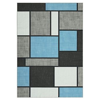 Garvee Geometric Rug Contemporary Carpet for Bedroom