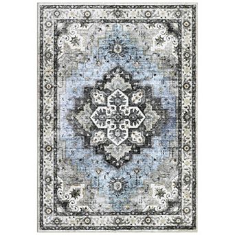 Garvee Washable Vintage Oriental Rug Soft Non Slip Home Decor Carpet