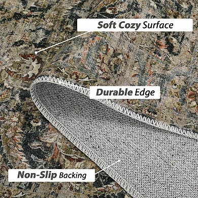 Garvee Indoor Kitchen Low Pile Rug Soft Oriental Vintage Throw Carpet