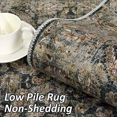 Garvee Indoor Kitchen Low Pile Rug Soft Oriental Vintage Throw Carpet