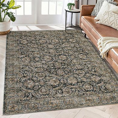 Garvee Indoor Kitchen Low Pile Rug Soft Oriental Vintage Throw Carpet