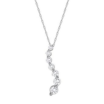Diamond Brilliance Sterling Silver 1 Carat T.W. Lab-Created Diamond Journey Pendant Necklace