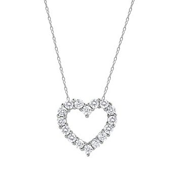 Diamond Brilliance Sterling Silver 1 Carat T.W. Lab-Created Diamond Heart Pendant Necklace
