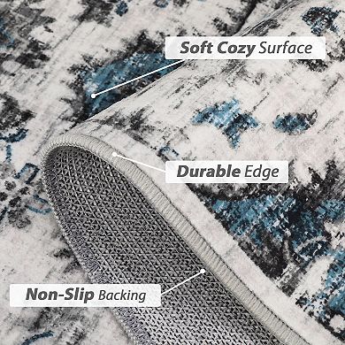 Garvee Vintage Oriental Floral Rug Boho Farmhouse Throw Carpet