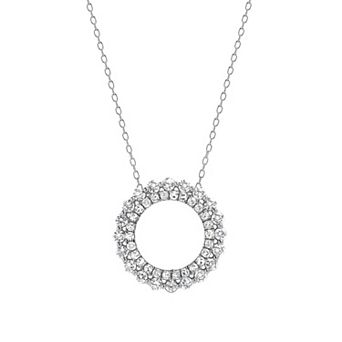 Diamond Brilliance Sterling Silver 1 Carat T.W. Lab-Created Diamond Round Pendant Necklace