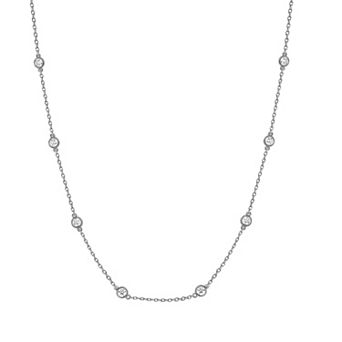 Diamond Brilliance Sterling Silver 1 Carat T.W. Lab-Created Diamond Station Necklace