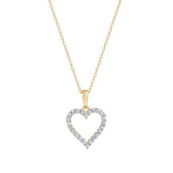 Diamond Brilliance Sterling Silver 1/4 Carat T.W. Lab-Created Diamond Heart Pendant Necklace