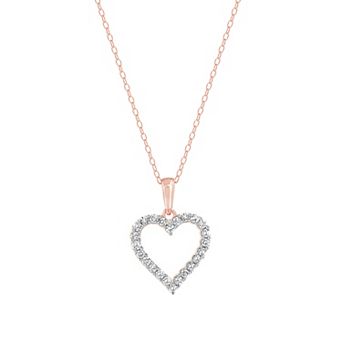 Diamond Brilliance Sterling Silver 1/4 Carat T.W. Lab-Created Diamond Heart Pendant Necklace