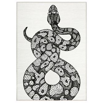 Garvee Contemporary Non Slip Carpet for Bedroom Decor Snake Pattern Stain Resistant Floor Mats
