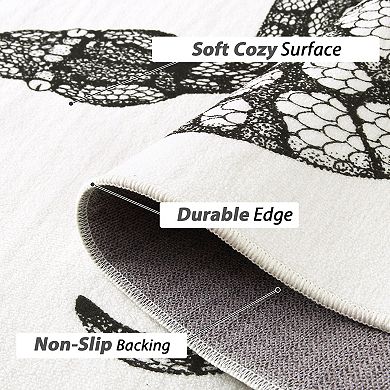 Garvee Contemporary Non Slip Carpet for Bedroom Decor Snake Pattern Stain Resistant Floor Mats