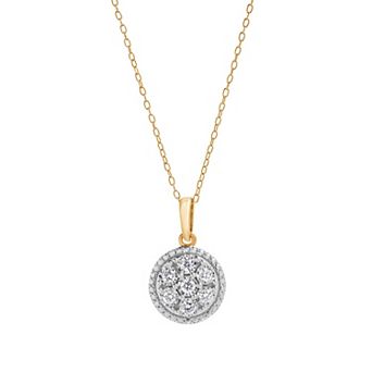 Diamond Brilliance Sterling Silver 1/4 Carat T.W. Lab-Created Diamond Round Pendant Necklace