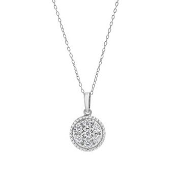 Diamond Brilliance Sterling Silver 1/4 Carat T.W. Lab-Created Diamond Round Pendant Necklace