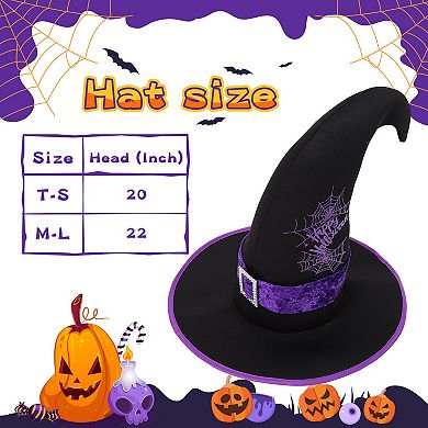 Witch Costume For Girls Kids，halloween Party Fancy Dress Up Deluxe Set With Hat Skirt For Girls