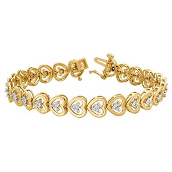 Diamond Brilliance Sterling Silver 1/4 Carat T.W. Lab-Created Diamond Heart Bracelet
