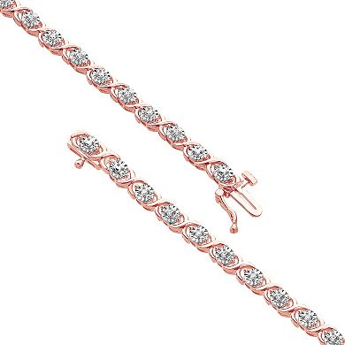 Diamond Brilliance Sterling Silver 1/4 Carat T.W. Lab-Created Diamond Fashion Bracelet