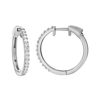 Diamond Brilliance Sterling Silver 1/2 Carat T.W. Lab-Created Diamond Hoop Earrings