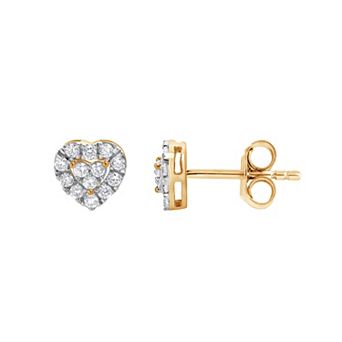 Diamond Brilliance Sterling Silver 1/4 Carat T.W. Lab-Created Diamond Heart Stud Earrings