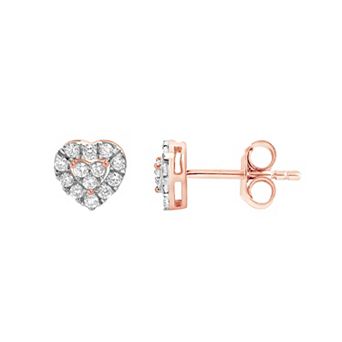 Diamond Brilliance Sterling Silver 1/4 Carat T.W. Lab-Created Diamond Heart Stud Earrings