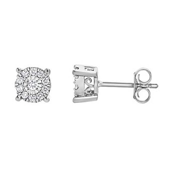 Diamond Brilliance Sterling Silver 1/4 Carat T.W. Lab-Created Diamond Round Stud Earrings