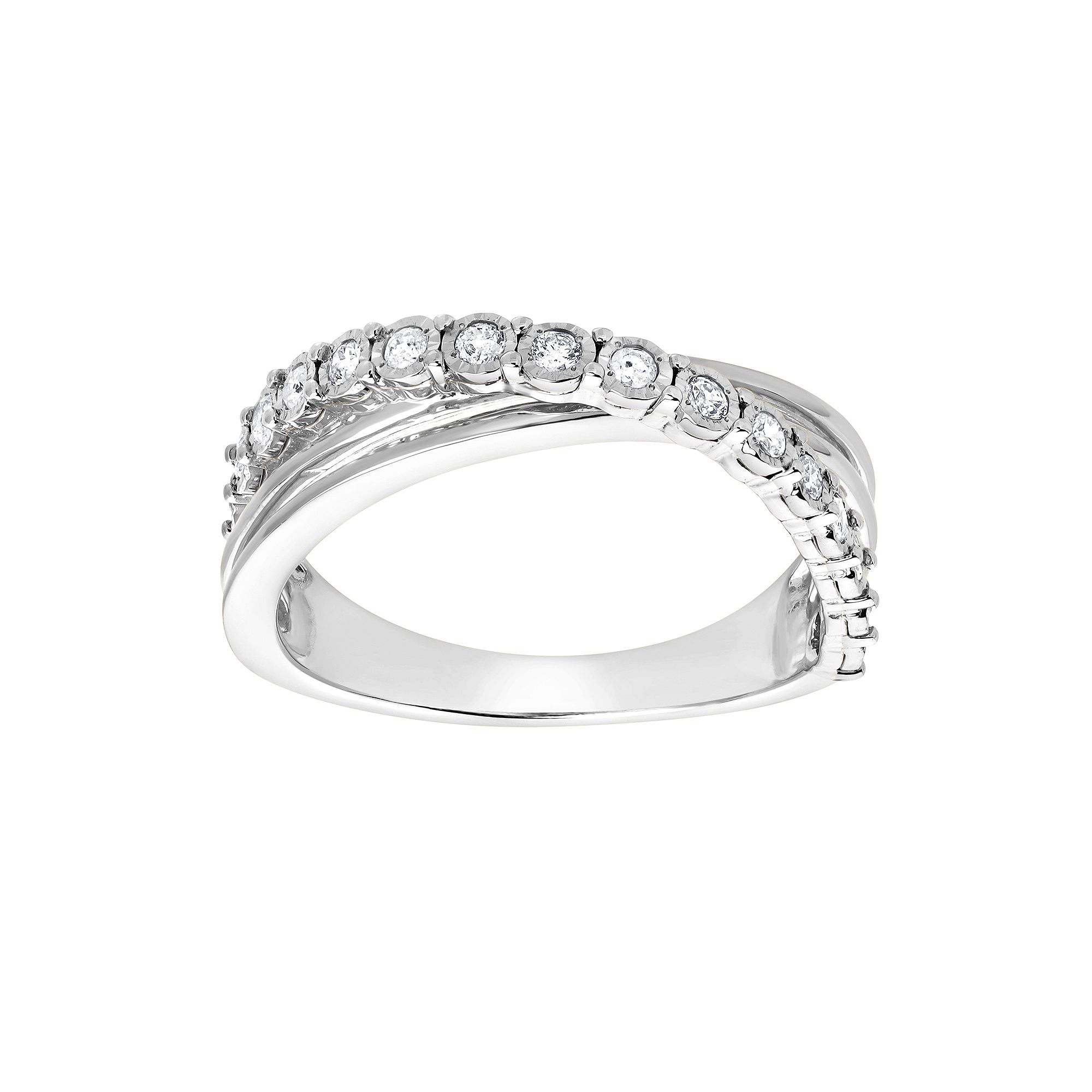 Diamond Brilliance Sterling Silver 1/4 Carat T.W. Lab-Created Diamond Pave 