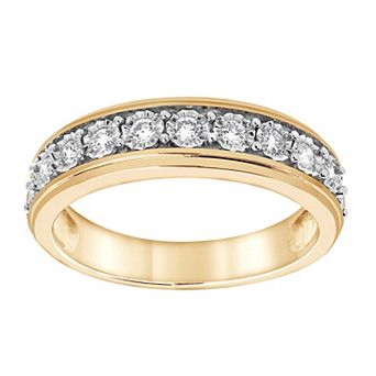 Diamond Brilliance Sterling Silver 1/4 Carat T.W. Lab-Created Diamond Pave Comfort Fit Band Ring