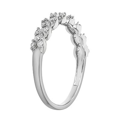 Diamond Brilliance Sterling Silver 1/4 Carat T.W. Lab-Created Diamond Split Shank Band Ring